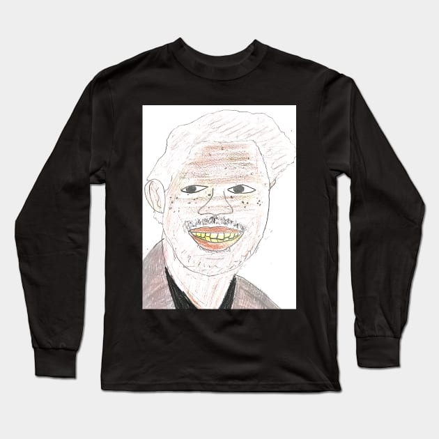 Morgan Freeman Art Long Sleeve T-Shirt by SaifsArt